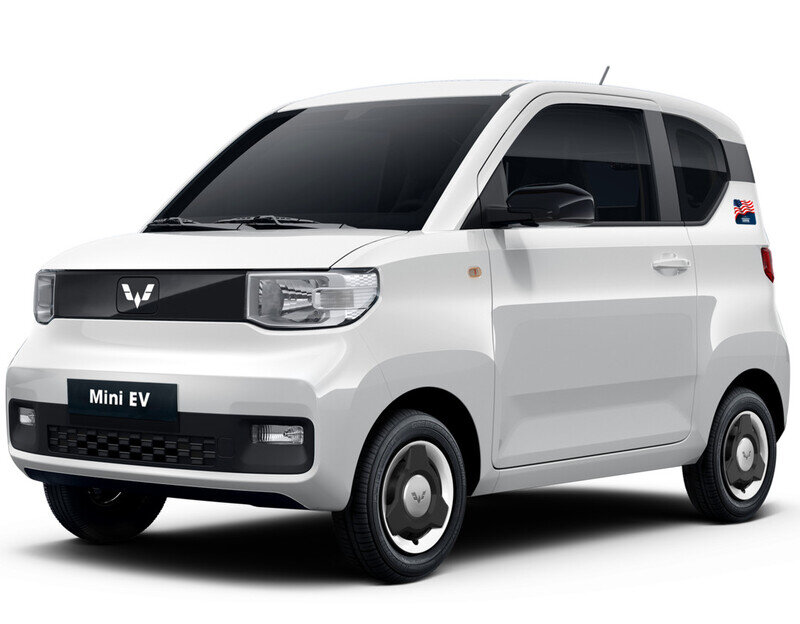 Mẫu xe ô tô điện màu trắng Mini EV LV1 biểu tượng của sự cân bằng và hòa hợp