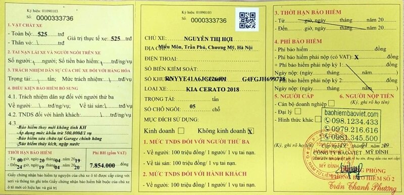 Tỷ lệ sẽ cao hơn cho xe mới và giảm dần cho xe đã sử dụng lâu hơn