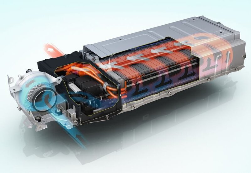 Air cooling systems use air convection currents to cool electric vehicle batteries