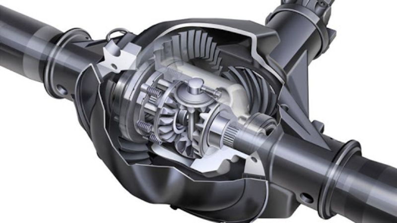 Cầu chủ động và vi sai giúp phân chia công suất cho hai bánh xe