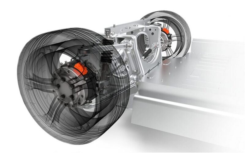 The simple gearbox of an electric vehicle has only one level, demonstrating the convenience and efficiency in vehicle operation