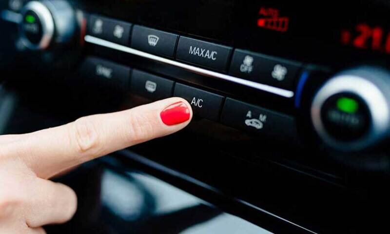 Switch the air conditioning to remove the new car smell