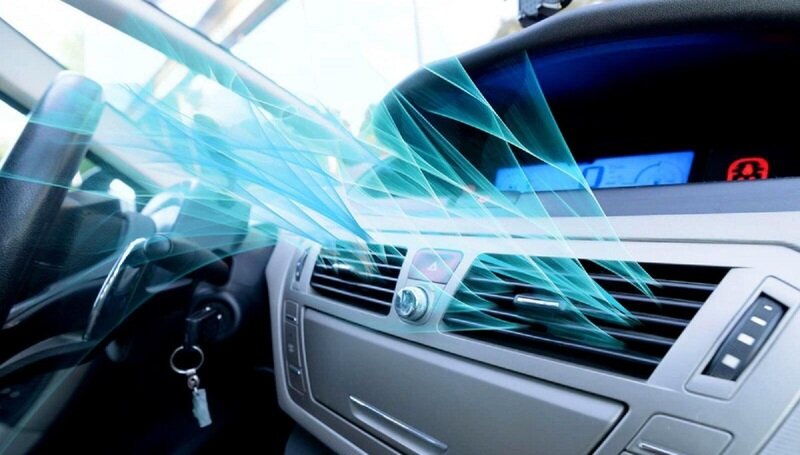 Turning on the air conditioning in the car helps eliminate new car smell and creates a more comfortable driving space