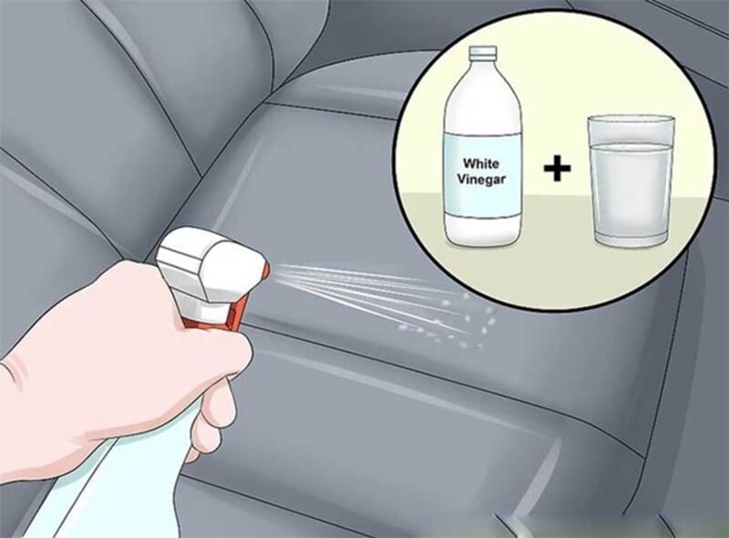 Use a mixture of white vinegar and essential oils to deodorize your car