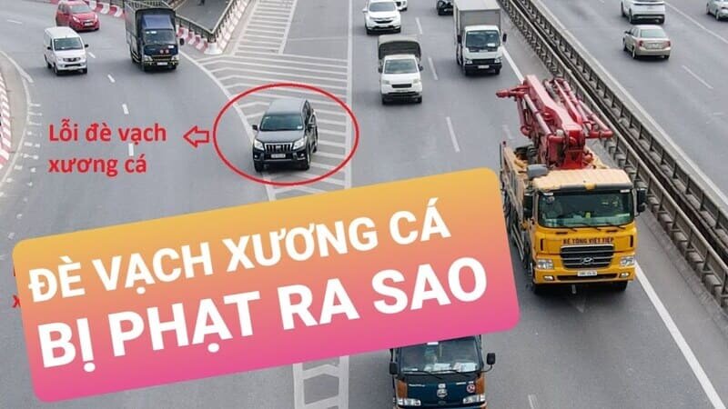 Lỗi đè vạch xương cá được quy định phạt với mức phạt 80.000 - 400.000