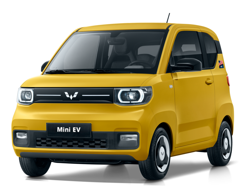 Wuling Mini EV LV2 electric vehicle lemon yellow color- suitable choice for every home