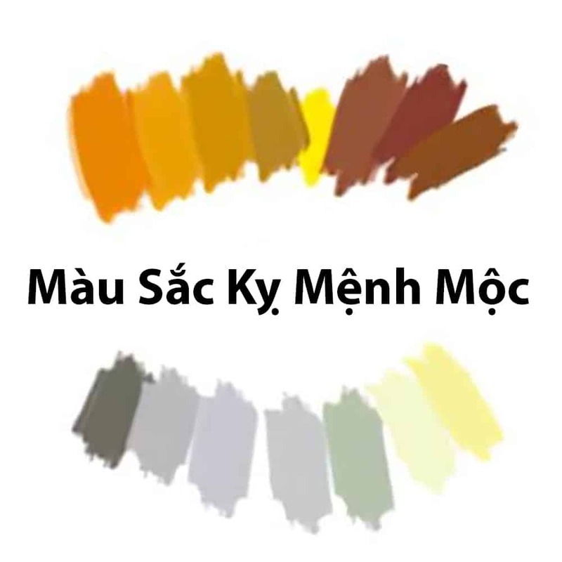 Màu tương khắc với mệnh Mộc là bạc, trắng, xám