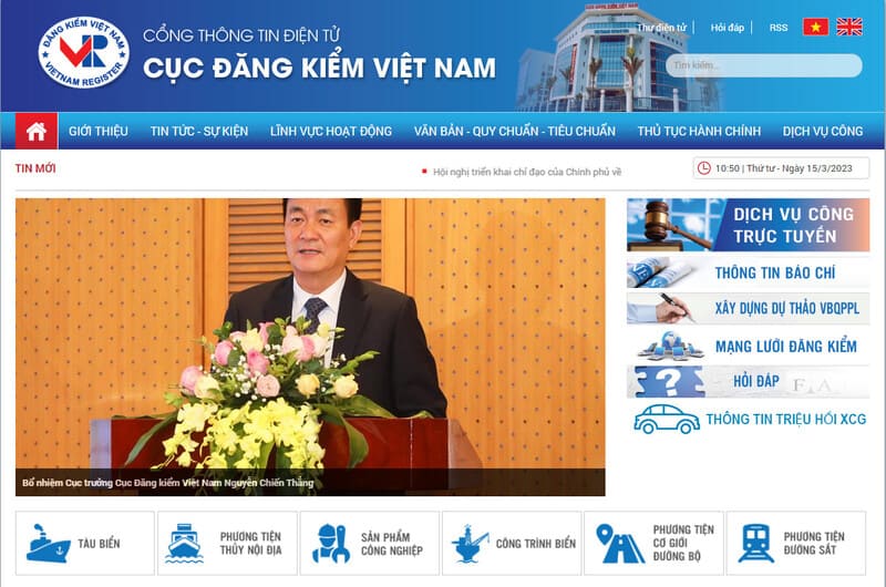 Tra cứu thông tin phạt nguội tại website của Cục Đăng kiểm Việt Nam