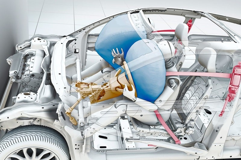 Illustration of car airbags