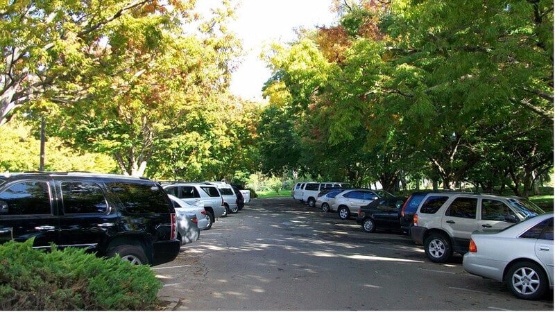 Parking in the shade helps protect the battery from the effects of sunlight