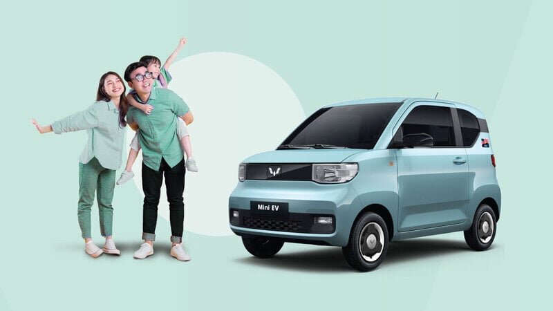 Wuling Mini EV LV 1 màu xanh lam được xem là sự lựa chọn hoàn hảo cho người tuổi Mậu Tuất