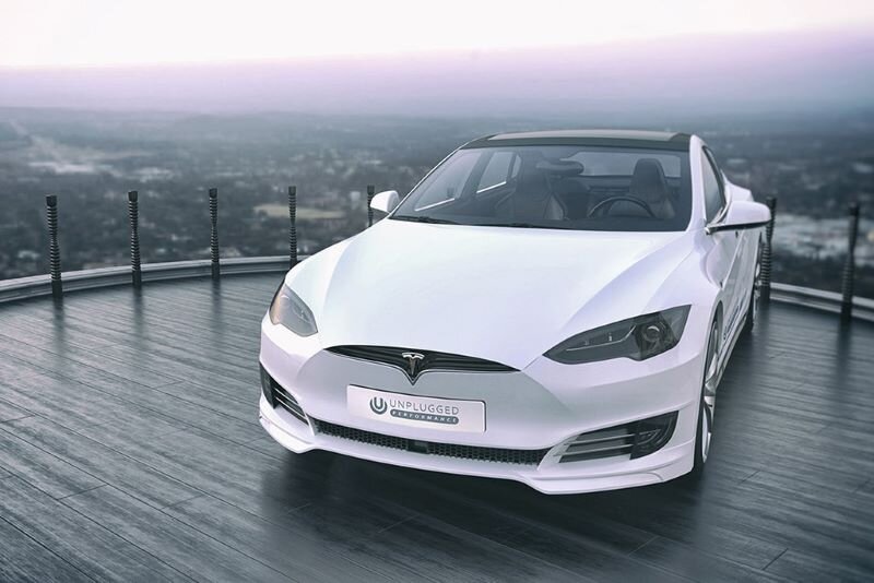 Tesla electric car with strong performance